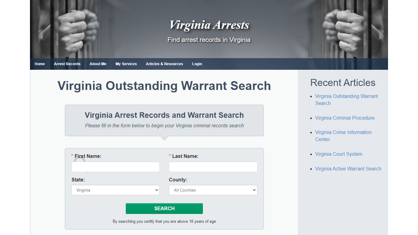 Virginia Outstanding Warrant Search - Virginia Arrests